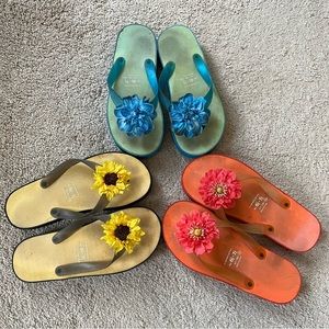 2/$20 Bundle of Three Vintage Pairs of Flip Flops